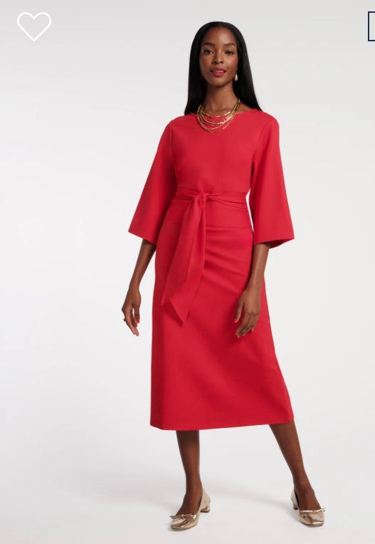 Whitney Wrap Dress in Red by Frances Valentine