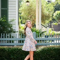 Long Sleeve Flare Tunic in Geo Floral Border Print by Sail to Sable