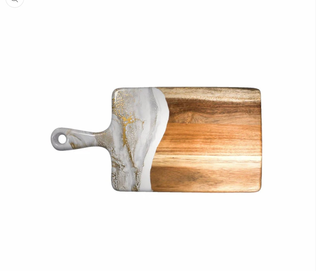 Medium Acacia Cheese Board in Gold Quartz by Lynn & Liana