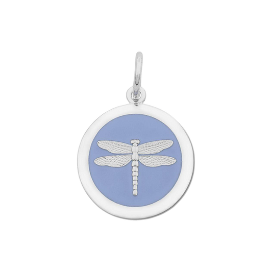 Medium Charm 27 mm Pendant Silver Dragonfly in Lavender by Lola & Company