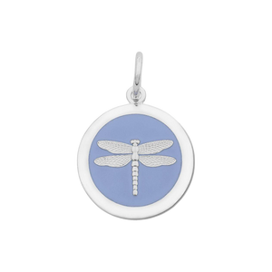 Medium Charm 27 mm Pendant Silver Dragonfly in Lavender by Lola & Company