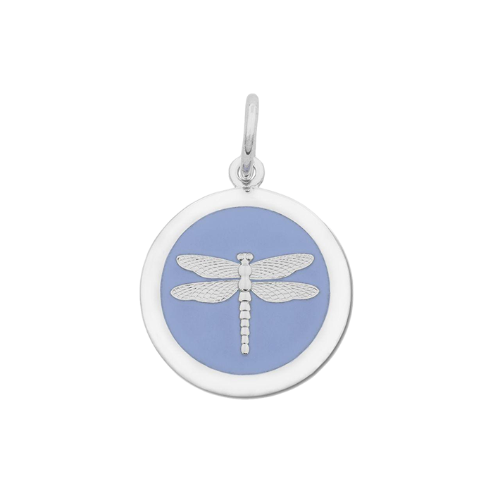 Medium Charm 27 mm Pendant Silver Dragonfly in Lavender by Lola & Company