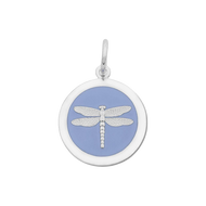 Medium Charm 27 mm Pendant Silver Dragonfly in Lavender by Lola & Company