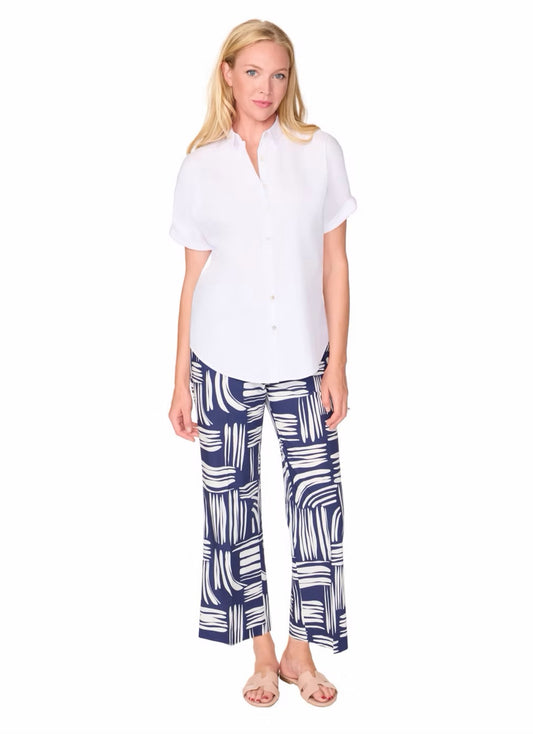 Pull on Crop Wide Leg Pant in Nautical by Estelle and Finn (3232)