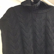 Luxe Cable Cowl Popover in Black by Kinross Casmere