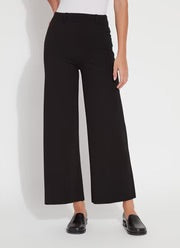 Erin High Waist Wide Leg 3295 Ponte in Black by Lysse