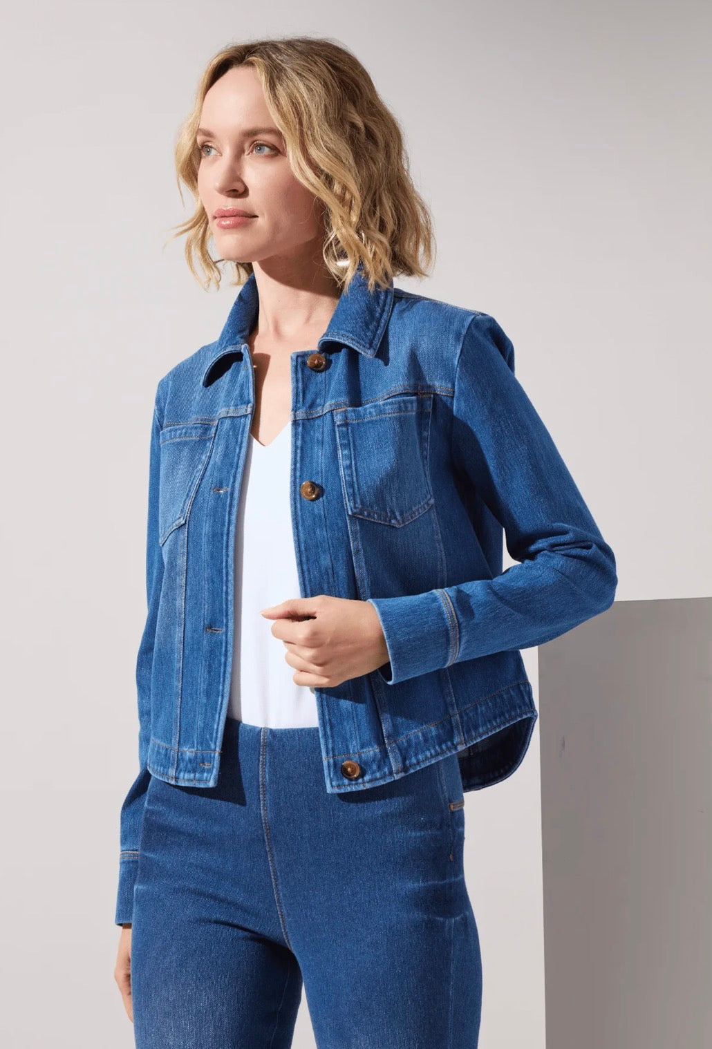 Classic Denim Jacket in Mid Wash by Lysse