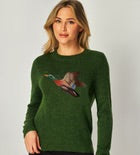 Flying Mallard Duck Sweater in Cedar Green by Saccharine