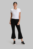 ELLA CROP FLARE PANT in Black by Peace of Cloth