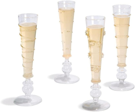 Verre Champagne Flute Assorted Set of Four by Twos Company