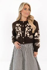 The Rowan Cardigan in Brown by J. Marie
