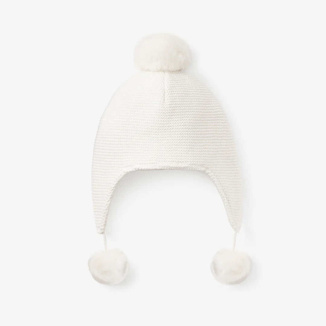 Aviator Hat Pom in White by Elegant Baby