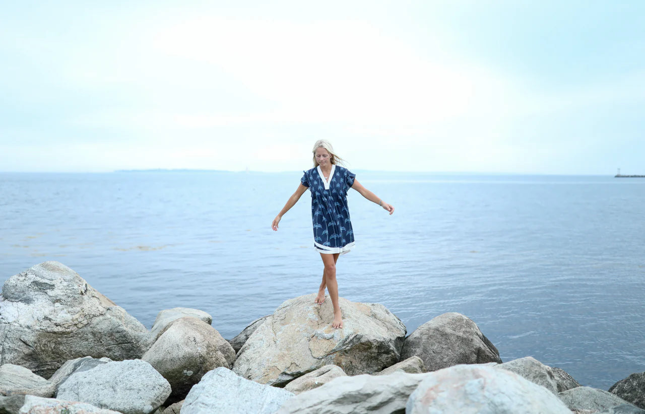Eden Dress Navy Palmetto