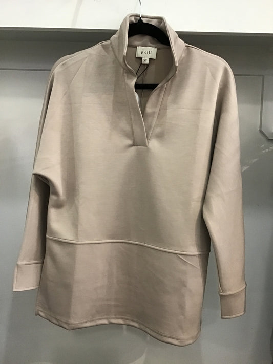 Butter Modal Long Sleeve V Neck in Taupe by P Cill