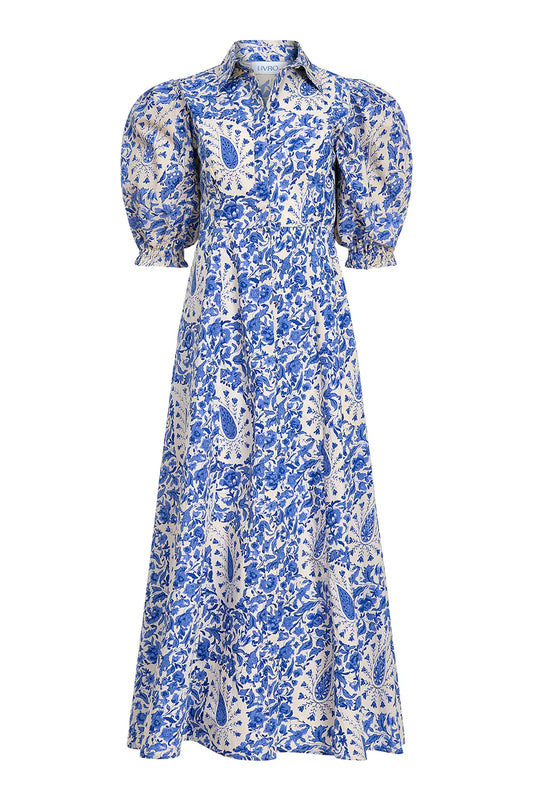 Rosie Shirtdress in Steel Paisley