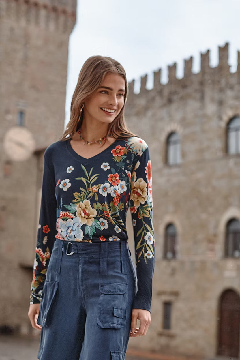 The Janie Favorite Long Sleeve V by Johnny Was