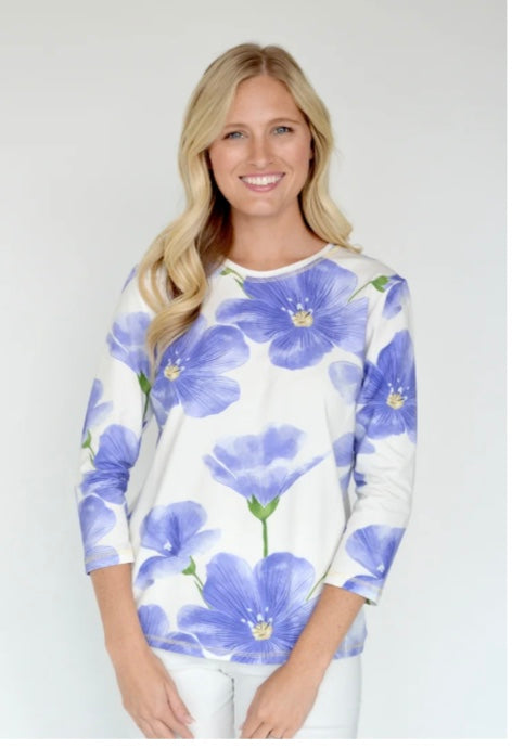 Women's 3/4th Sleeve Shirt Flower by ILinen