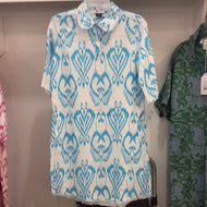 Turquoise Print Dress with Fringe by Poshabilities