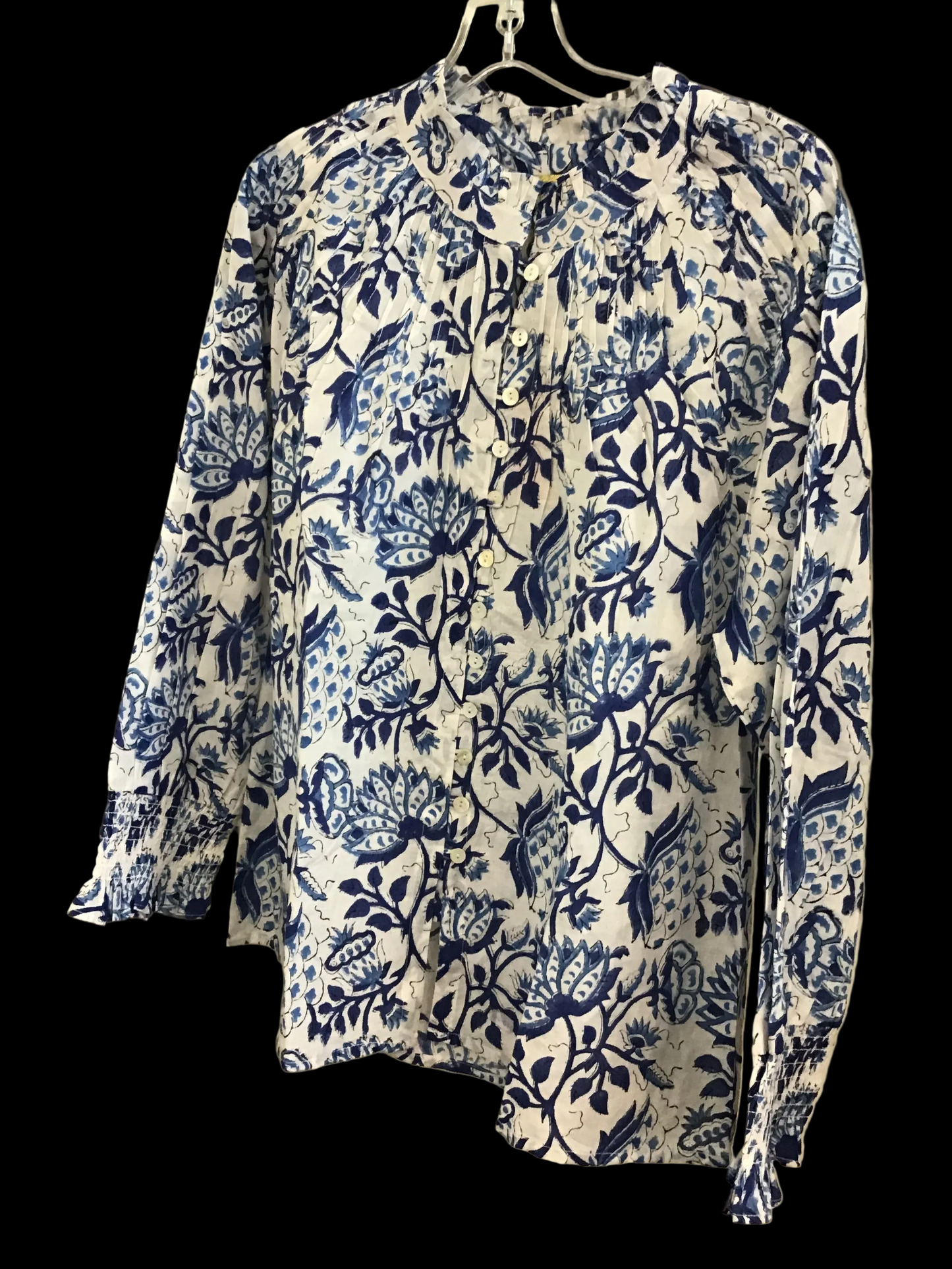 Goodwin Top in Floral Vine Block Print by La Plage