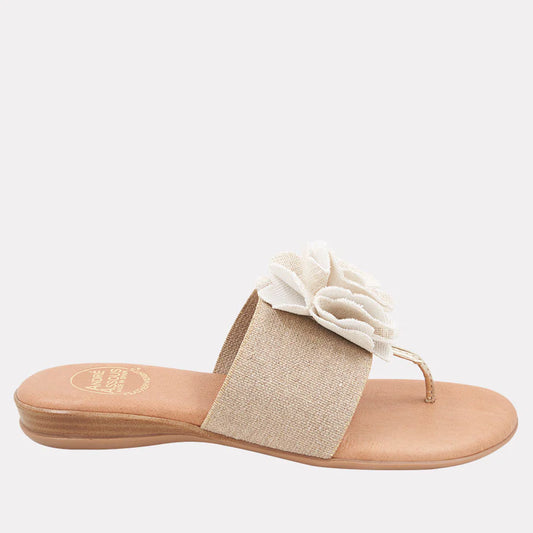 Nara Beige/ Platino Featherweight Sandals by andré assous