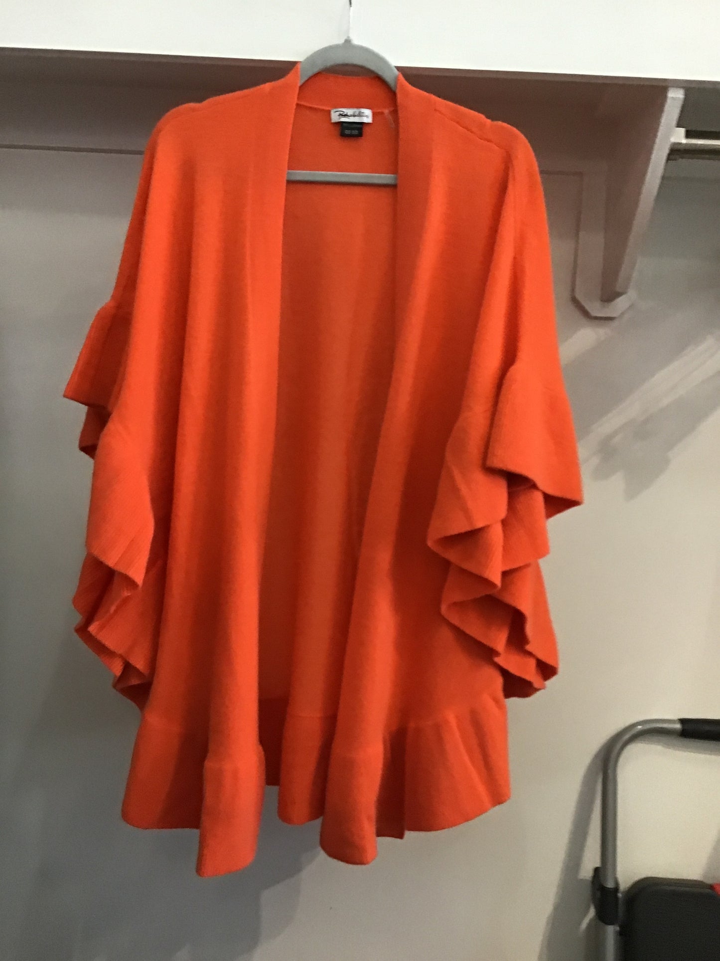 Cashmere Ruffle Wrap in Tangerine by Pure Amici