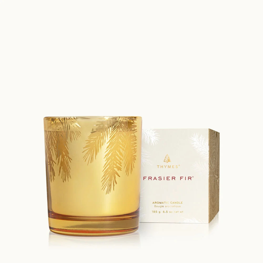 Frasier Fir Gilded Gold Poured Candle by Thymes, 6.5 oz