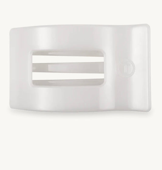 Coconut White Medium Flat Rectangle Hair Clip