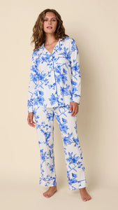 Bluebird Blossom Pima Knit Long-Sleeved Pajama by Cat’s Pajamas