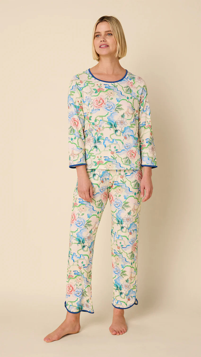 Butterfly Floral Pima Knit Simple Set Cat’s Pajamas