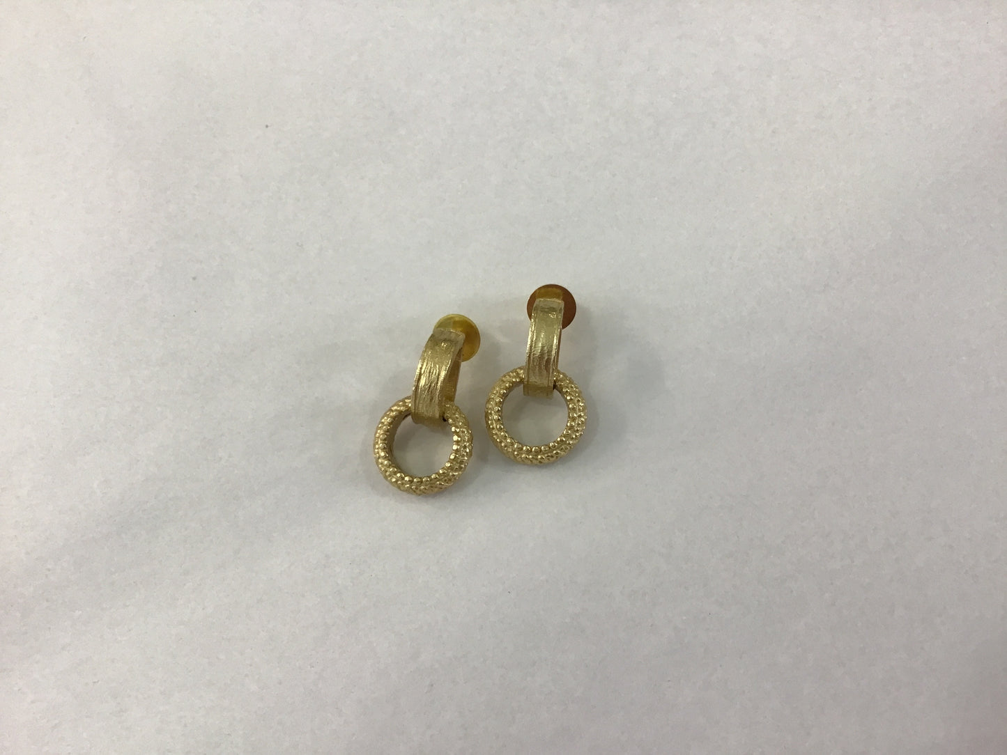 Gold Circle Drop Earrings by Poshabilities