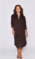 Babycord Midi Dress in Chocolate by Emily Phillips