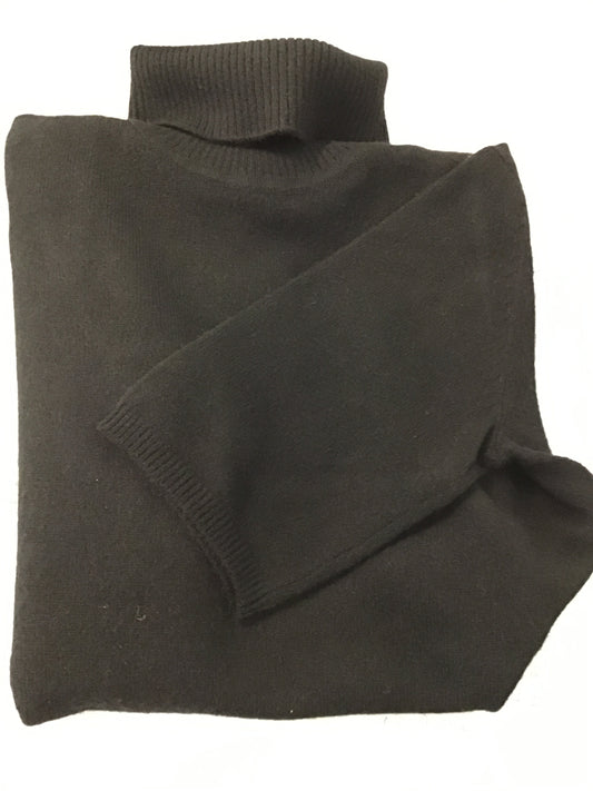 Short Sleeve Cashmere Turtleneck in Black by Pure Amici