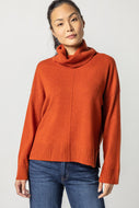 Side Slit Turtleneck Sweater in Spice by Lilla P