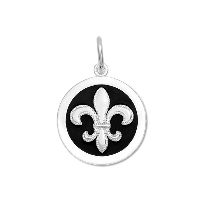 Fleur De Lis Pendant in Black by Lola Medium