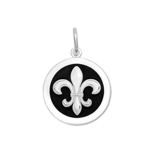 Fleur De Lis Pendant in Black by Lola Medium