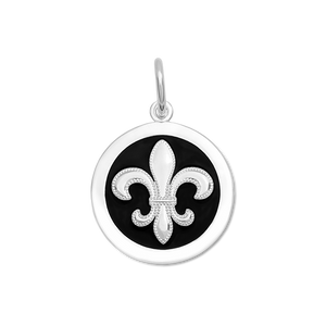 Fleur De Lis Pendant in Black by Lola Medium