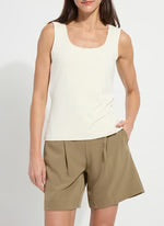 Evie Scoop Neck Tank in Macadamia by Lysse 3560