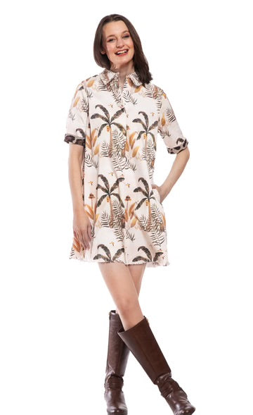 Ivory Safari Chatham Dress by Dizzy Lizzie