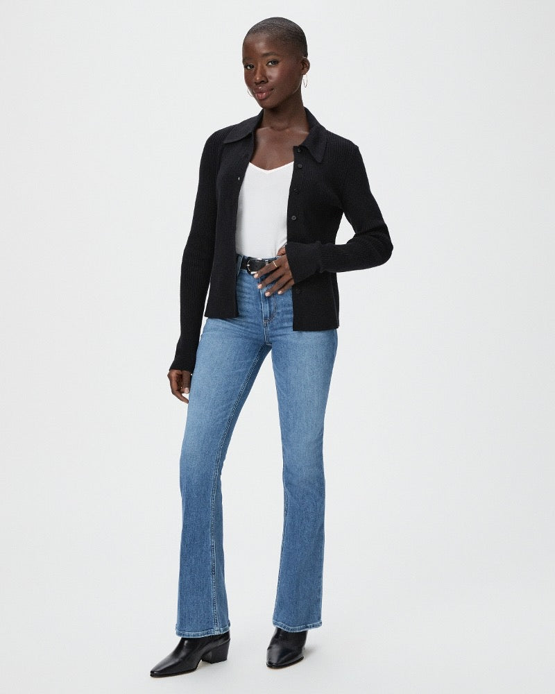 High Rise Laurel Canyon Jean in Rock Show in Petite  by Paige Premium Jeans