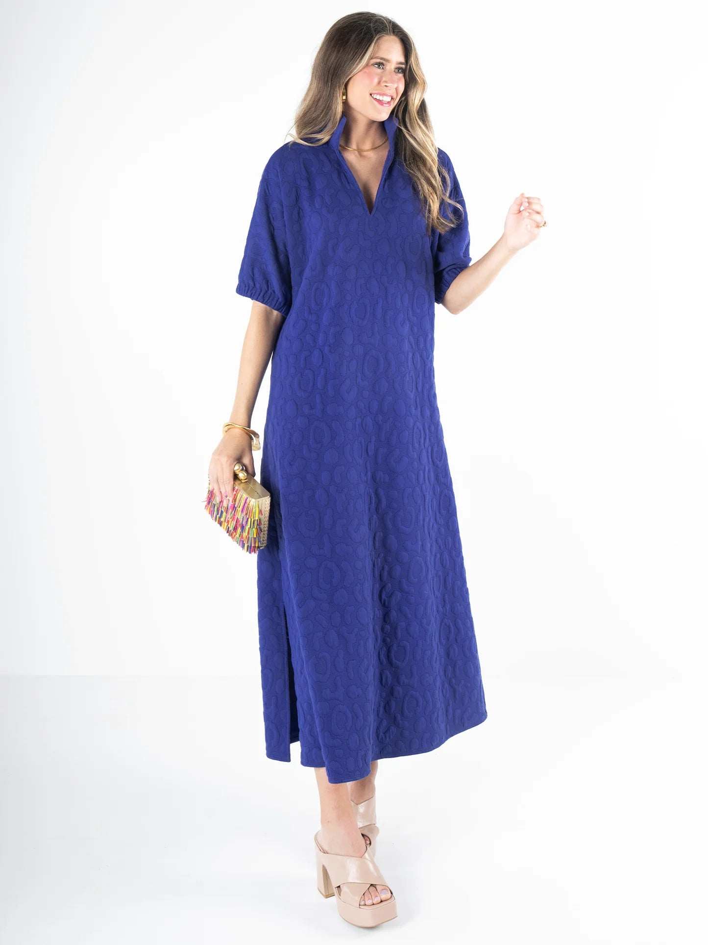 Poppy Maxi in Royal Blue Cheetah by Emily McCarthy