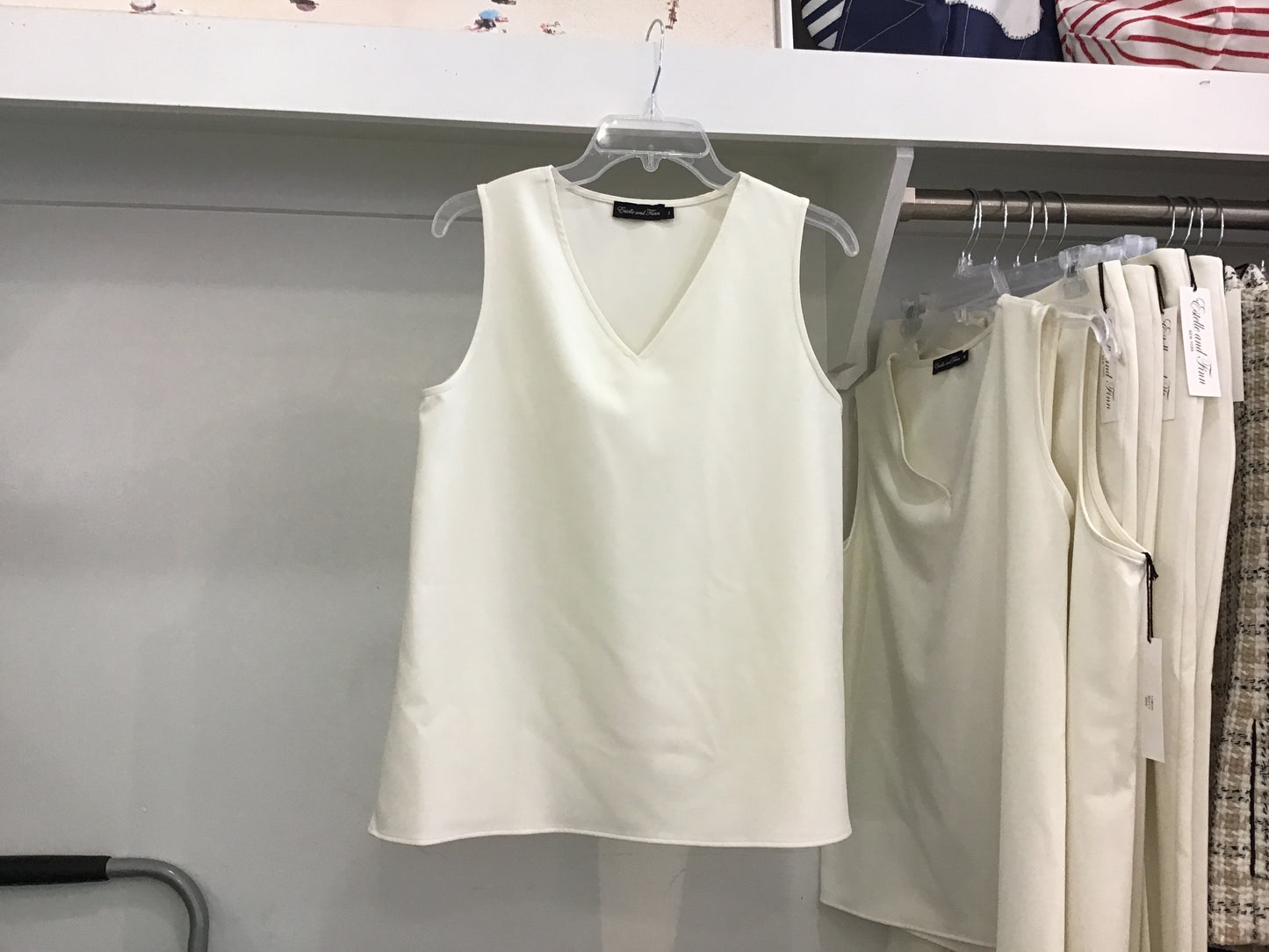 V Neck Tank in Ivory by Estelle and Finn