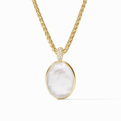 Stardust Statement Necklace in Iridescent Clear Crystal in Gold by Julie Vos