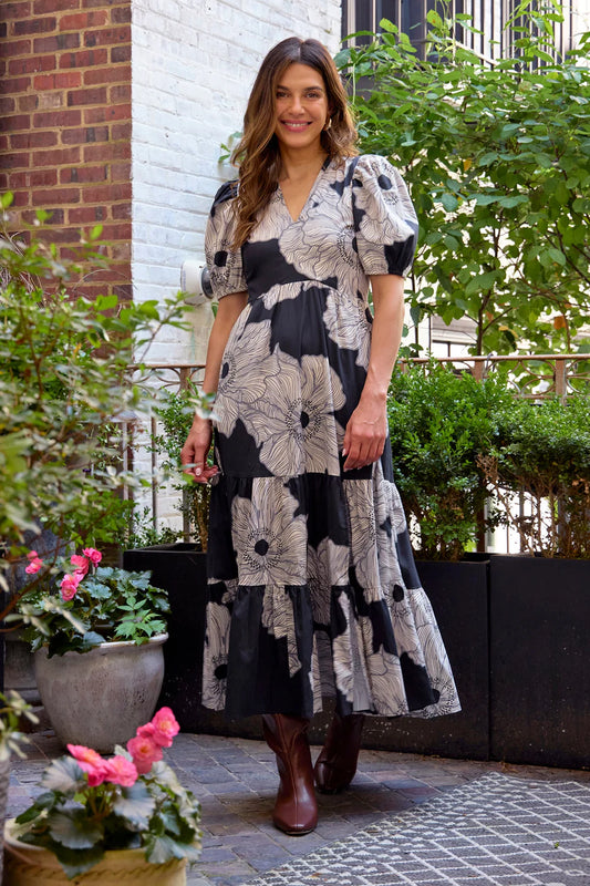 Margot Dress in Midnight Poppy by Sheridan French