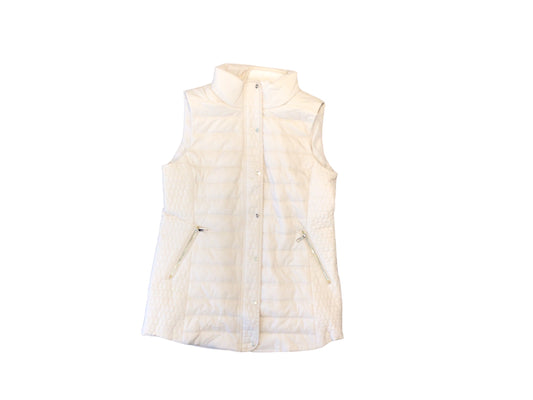 Quilted Fur Trim Neck Vest in Oyster by Renuar