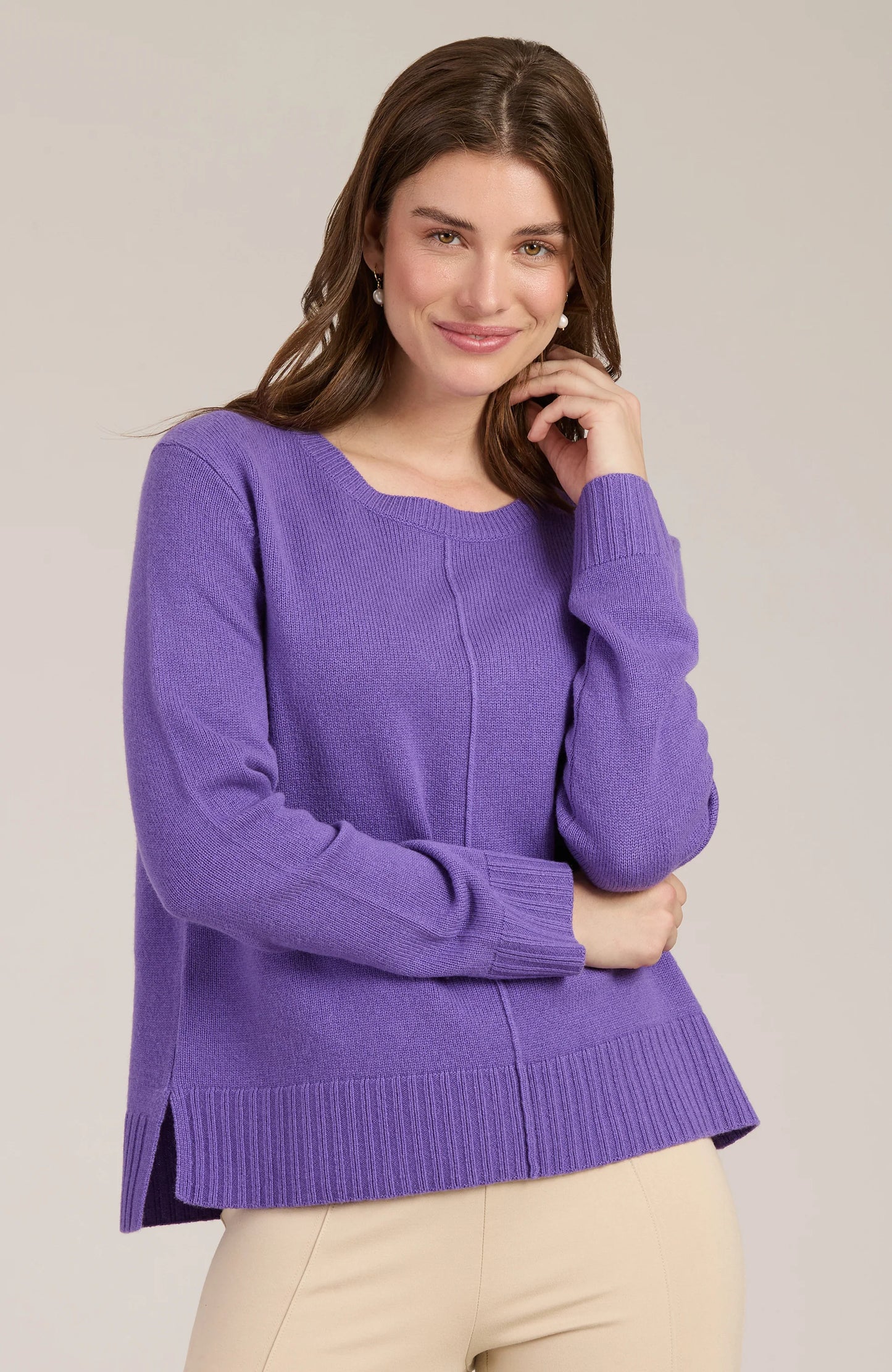 Violet Cashmere Sweater in Violet by Tyler Boe