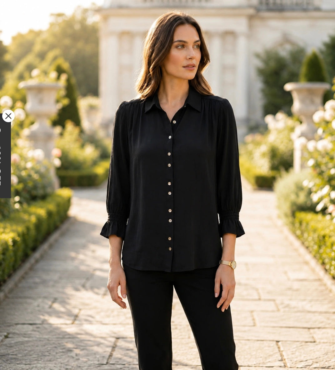 Smocking Sleeve Shirt in Black by Toofan