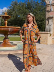 Rhea Shirtdress in Fall Garden