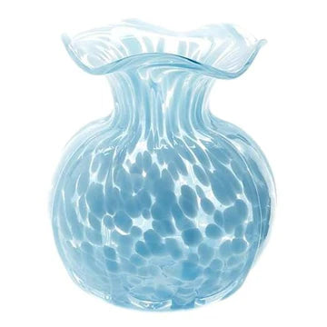 Ruffled Edge Spotted Vase in Blue by Two’s Company
