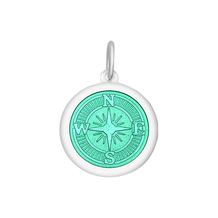 Medium Charm Pendant 27 mm Compass Rose in in Seafoam by LOLA & Company