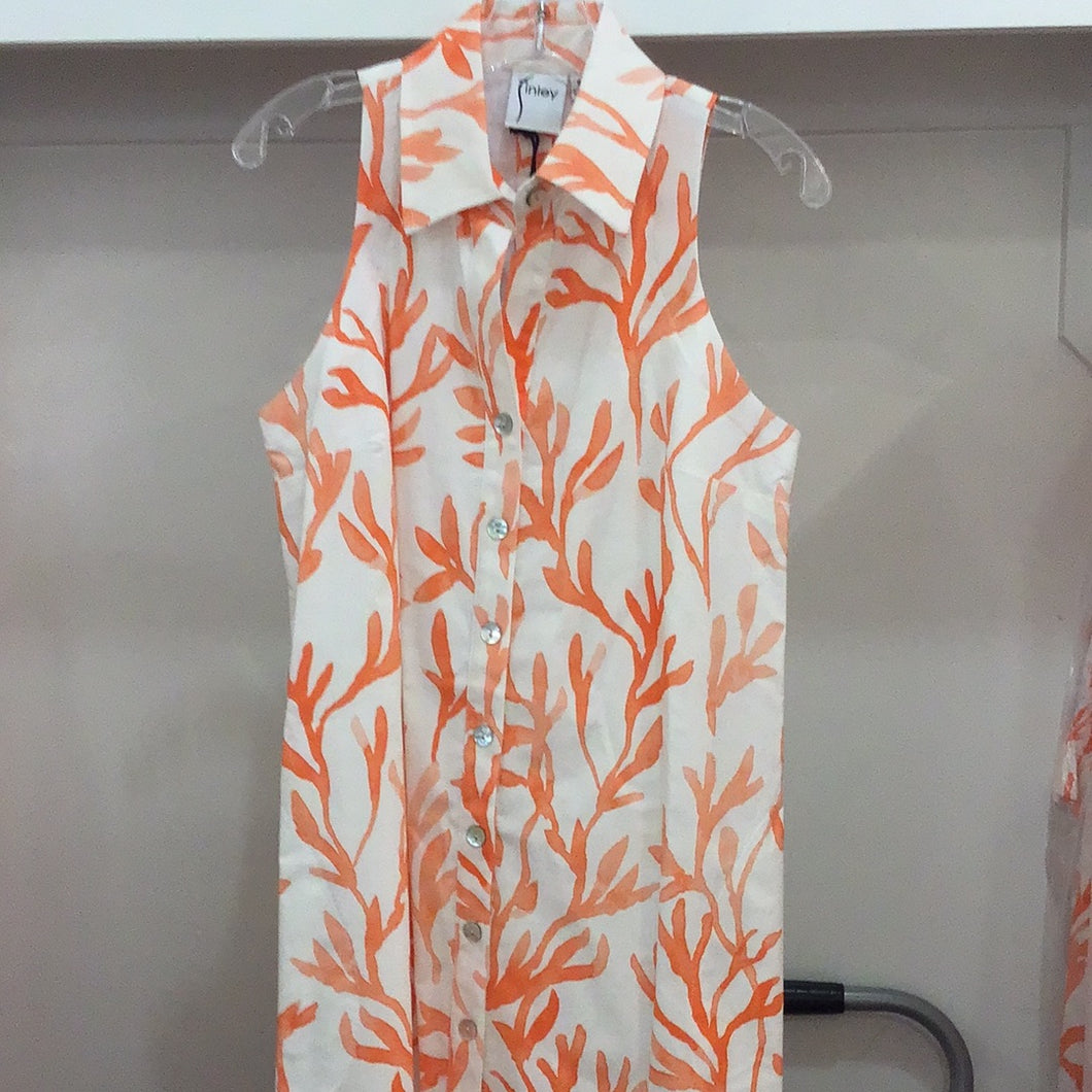 Swing Dress in Coral/White Print by Finley